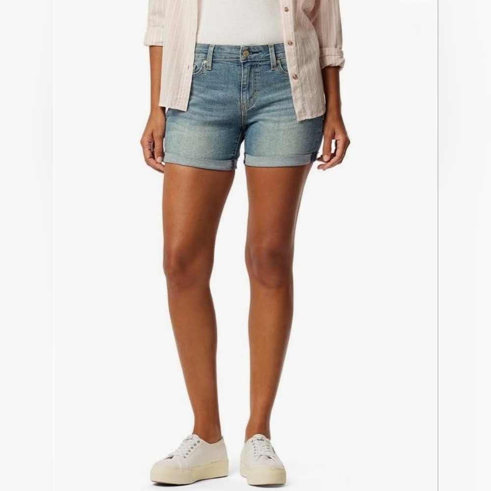Signature by Levi Strauss Light Blue Rolled Hem Denim Shorts